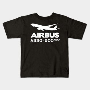 Airbus A330-900neo Silhouette Print (White) Kids T-Shirt